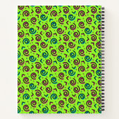 Retro Neon Green Doodle Pattern van 80 en 90 Notitieboek (Achterkant)