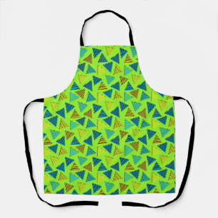 Retro Neon Green Triangle Pattern (80-90-inch) Schort