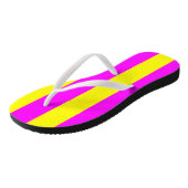 Retro Neon Hete Roze en Gele Teenslippers (Schuin)
