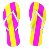 Retro Neon Hete Roze en Gele Teenslippers (Voetbed)