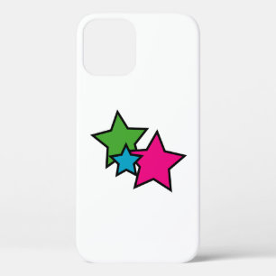 Retro Neon Kleurrijke Sterren Geometrisch iPhone 12 Hoesje