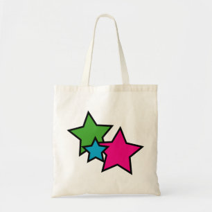 Retro Neon Kleurrijke Sterren Vet Patroon Tote Bag