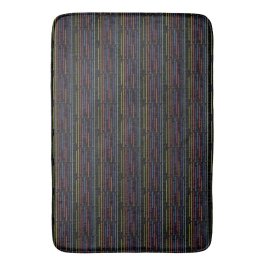 Retro Neon Lines Retro Stijl Badmat (Voorkant Verticaal)