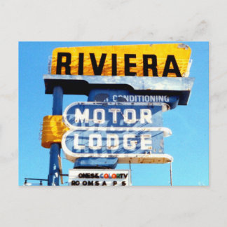 Retro  Neon Motel Sign Briefkaart