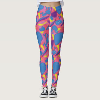 Retro Neon Multikleur Leggings