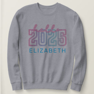 Retro Neon Nieuwjaar 2025 Vibes Grijs Trui