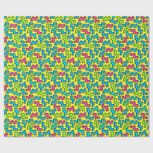 Retro Neon Pattern van 80/90 Cadeaupapier (Vlak)