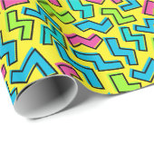 Retro Neon Pattern van 80/90 Cadeaupapier (Rol Hoek)