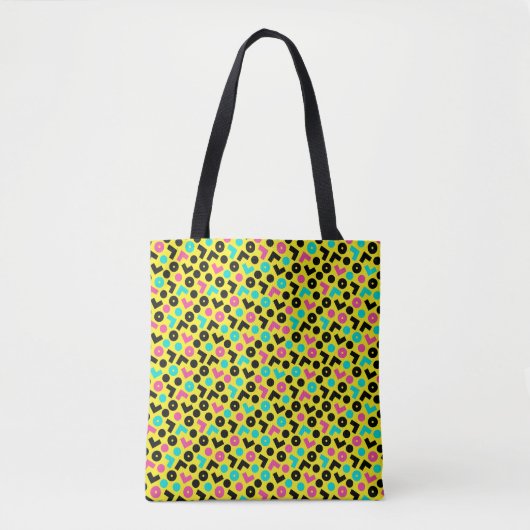 Retro Neon Pattern van 80/90 Draagtas (Voorkant)