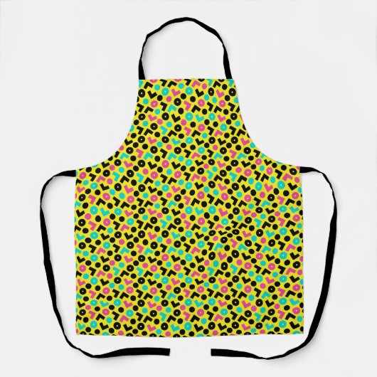 Retro Neon Pattern van 80/90 Schort (Voorkant)