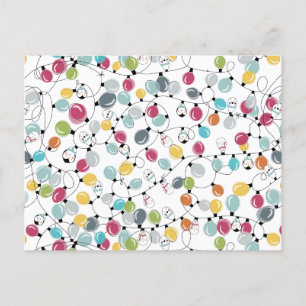 Retro Neon Pinguïn Kerstballonnen Feestdagenkaart