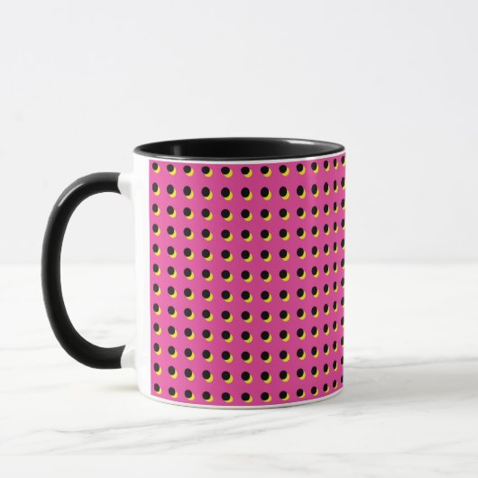 Retro Neon Pink Stippen Pattern (80-90-inch) Mok (Links)
