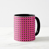 Retro Neon Pink Stippen Pattern (80-90-inch) Mok (Voorkant rechts)