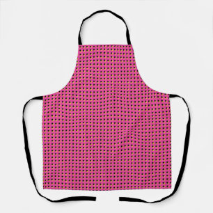 Retro Neon Pink Stippen Pattern (80-90-inch) Schort