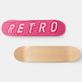 Retro - Neon Red en White Skateboard (Horizontaal)