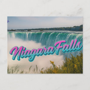 Retro Neon Script Niagara Herfsten Waterval Briefk Briefkaart