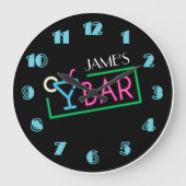 Retro Neon Sign Coffee Cafe Grote Klok (Voorkant)