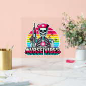 Retro Neon Skeleton Nurse - Funny Éffrayant D (Mariage)