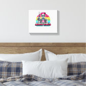 Retro Neon Skeleton Nurse - Funny Spooky Medical D Canvas Afdruk (Insitu (Slaapkamer))
