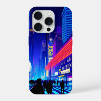 Retro Neon Stadslandschap Pop Art iPhone Hoesje iPhone 15 Pro Hoesje