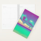 Retro neon strand palmboom planner (Display)
