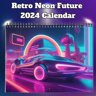 Retro Neon Toekomst 2024 Kalender