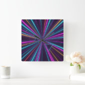 Retro Neon Wandklok – 80s Futuristisch Design Vierkante Klok (Huis)