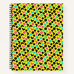 Retro Neon Yellow Pattern van 80/90 Notitieboek