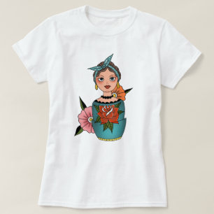 Retro Nesting Doll Tattoo T-shirt