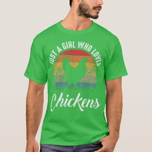 Retro net een meisje dat van kippenboer houdt t-shirt
