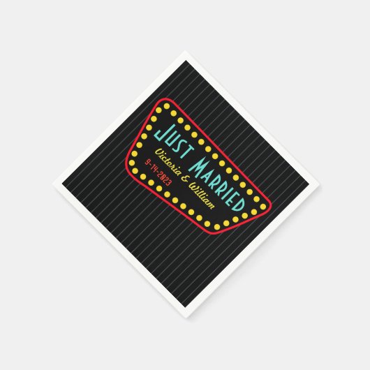 Retro net getrouwd bruiloft servetten (Hoek)