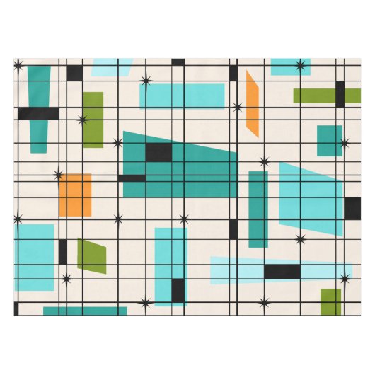 Retro Net & Tafelkleed Starbursts (Voorkant (Horizontaal))