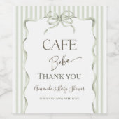 Retro Neutral Bow Cafe Bebe Coffee Baby Shower Wijn Etiket (Enkel label)