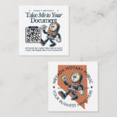 Retro Nevada Notaris Openbare QR Code Fun Vierkante Visitekaartje (Voorkant / Achterkant)