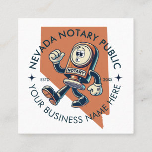 Retro Nevada Notaris Openbare QR Code Fun Vierkante Visitekaartje