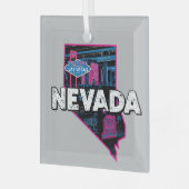Retro Nevada Silhouette Glas Ornament (Voorkant links)