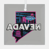 Retro Nevada Silhouette Glas Ornament (Achterkant)