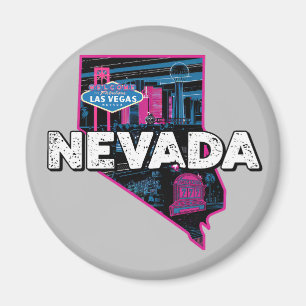 Retro Nevada Silhouette Magneet