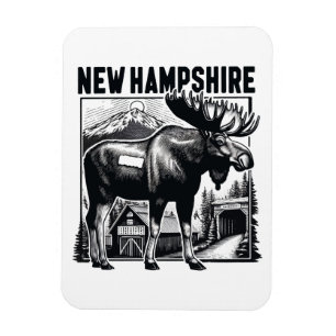 Retro New Hampshire Magneet