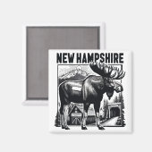 Retro New Hampshire Magneet (Voorkant / Achterkant)