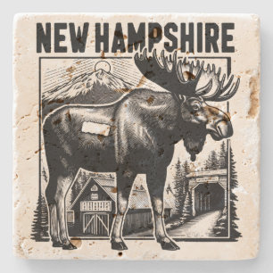 Retro New Hampshire Stenen Onderzetter