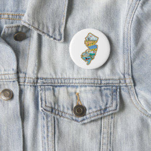 Retro New Jersey Cape May Atlantic City Souvenir Ronde Button 5,7 Cm