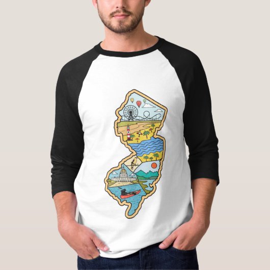 Retro New Jersey Cape May Atlantic City Souvenir T-shirt (Voorkant)