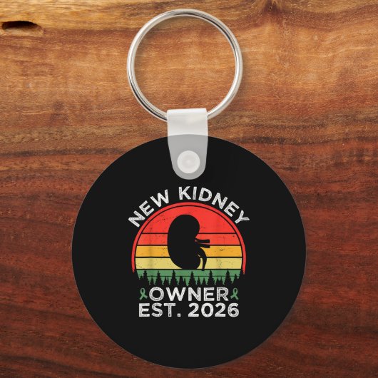 Retro New Kidney Owner Est. 2026 Kidney Transplant Sleutelhanger (Voorkant)