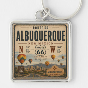 Retro New Mexico Snelweg Aandenken Sleutelhanger