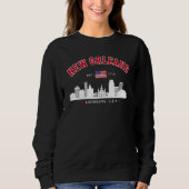 Retro New Orleans City Skyline Sweatshirt (Devant)