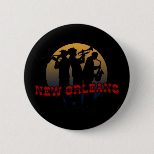 Retro New Orleans Jazz Ronde Button 5,7 Cm