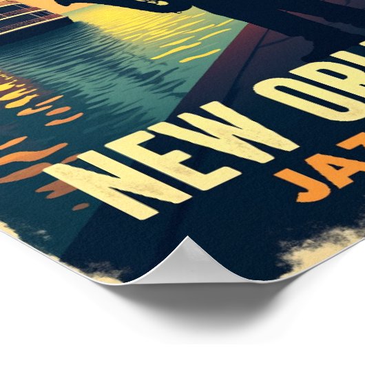 Retro New Orleans Jazz Vibes Travel Poster (Hoek)