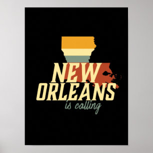  Retro New Orleans Louisiana USA City Map Poster