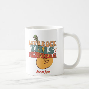 Retro New Year Rock Guitare Coffee Mug